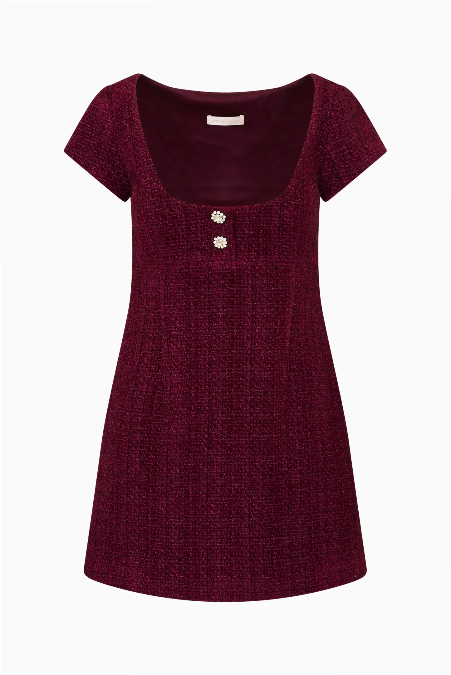 Bordeaux Tila Tweed Mini Dress - 1