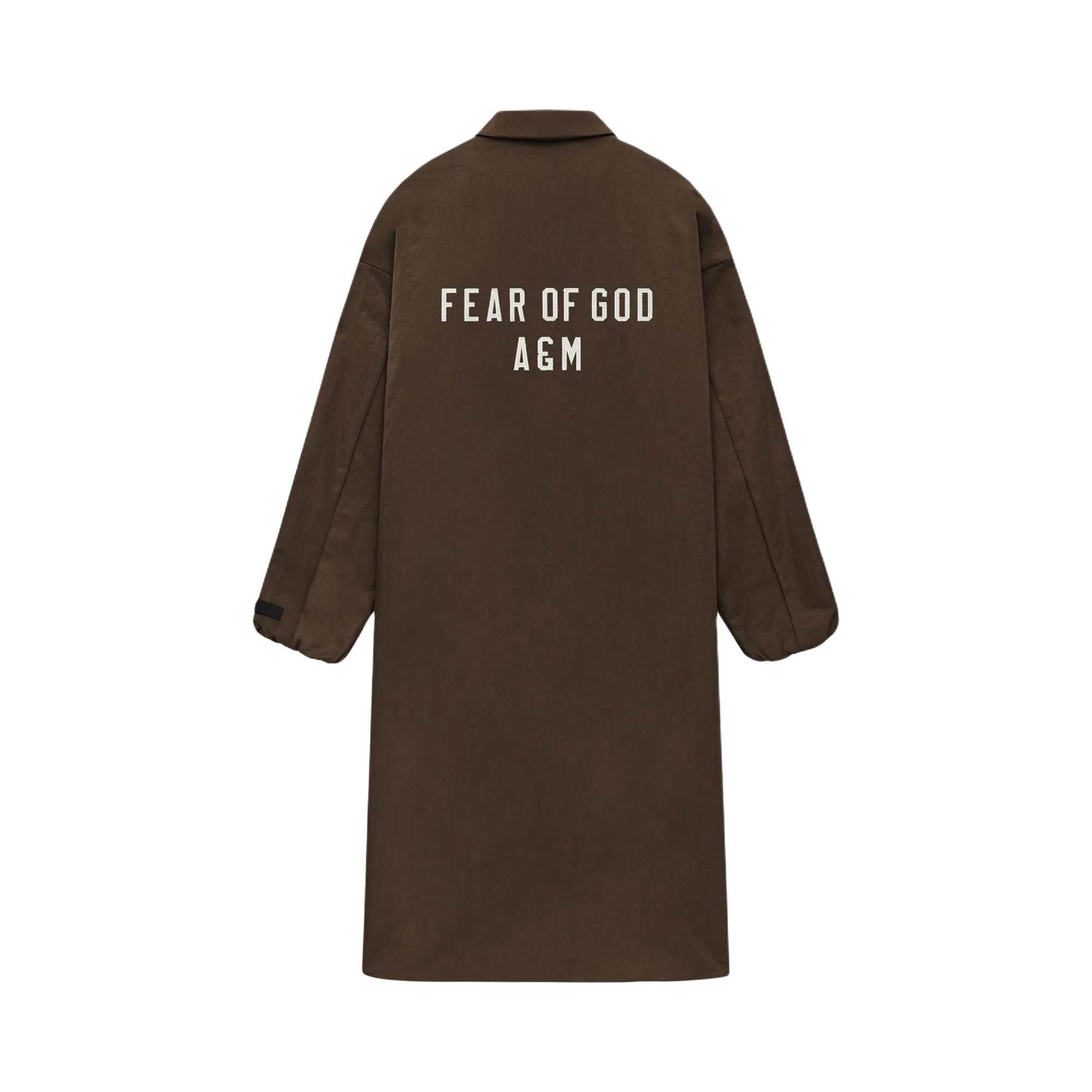 Fear of God Essentials Textured Nylon Trench Coat 'Brown' - 2