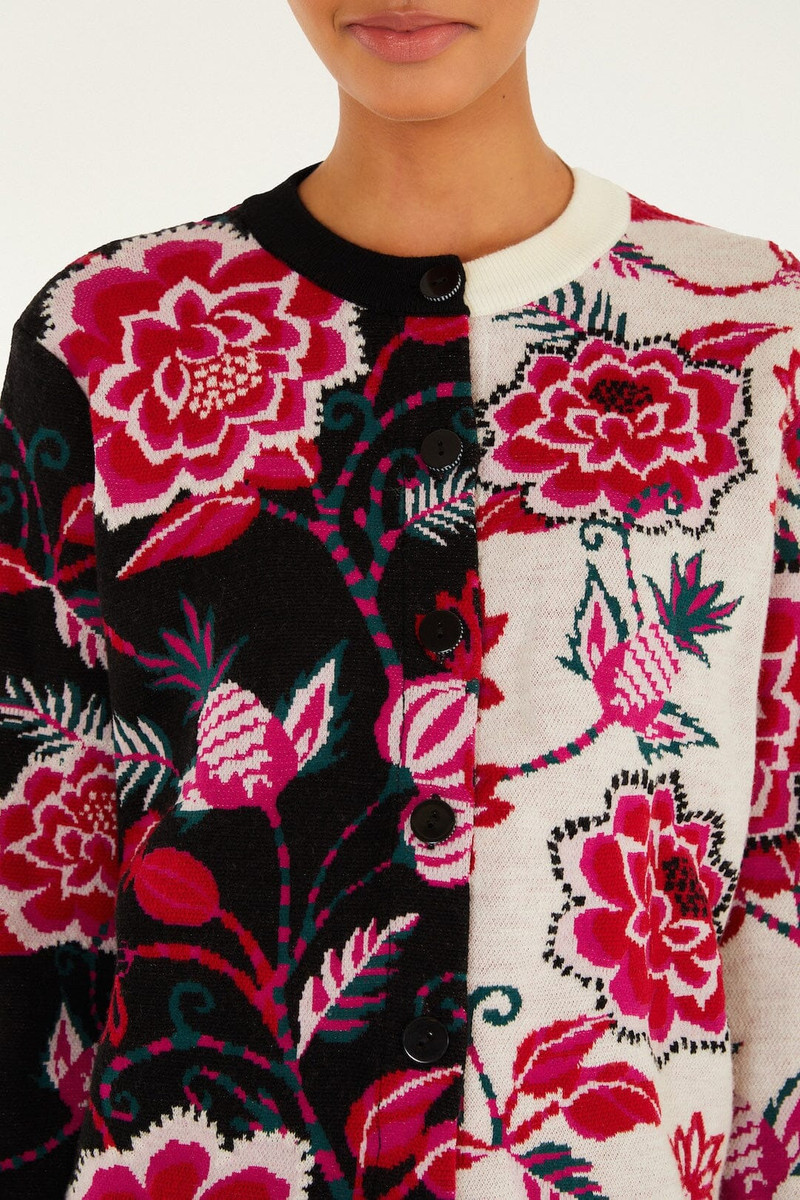 FARM RIO Mixed Winter Garden Knit Cardigan outlook