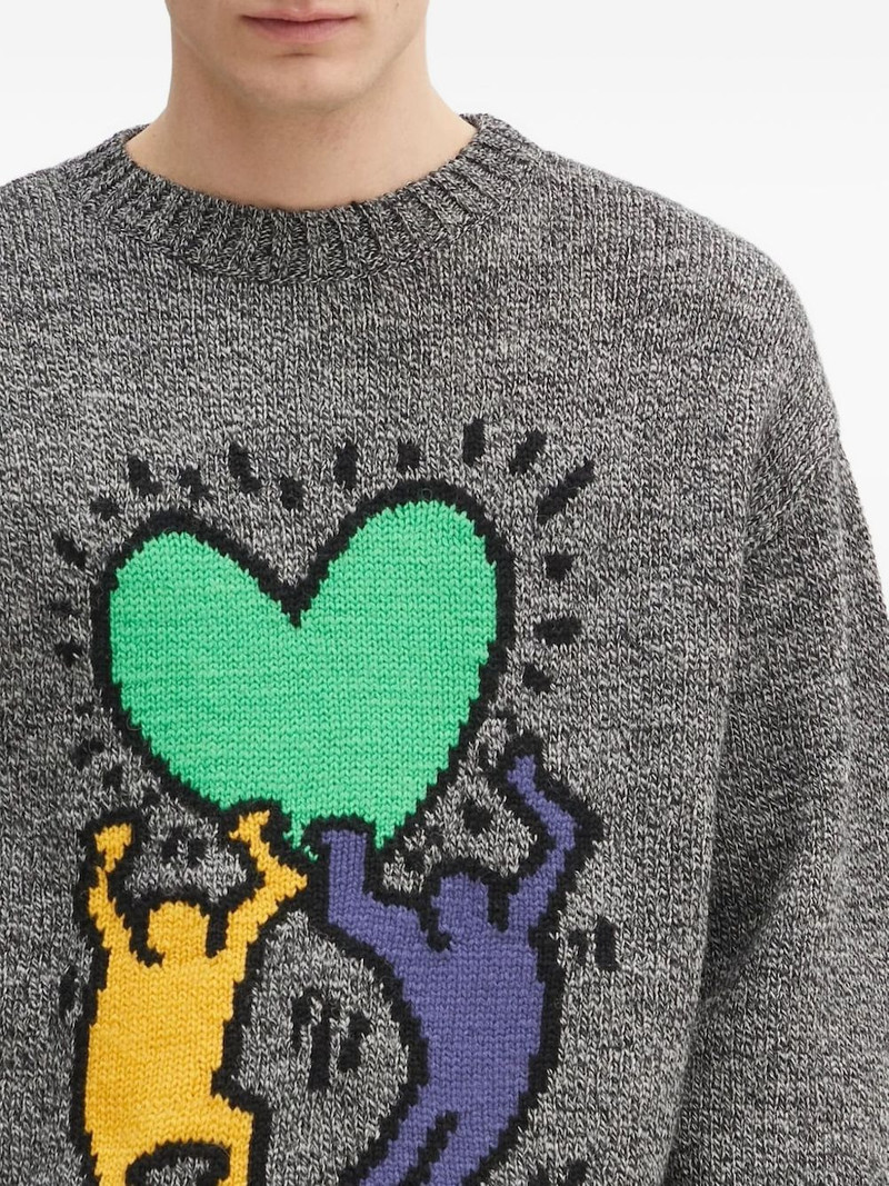 heart-motif wool sweater 4