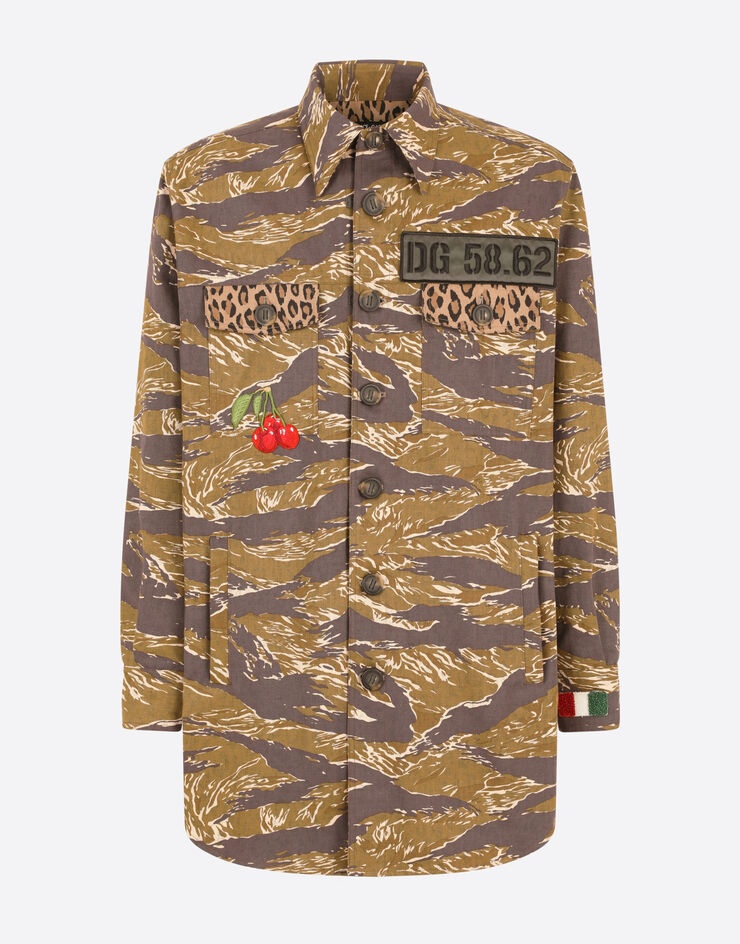 Camouflage-print cotton shirt with patch - 3