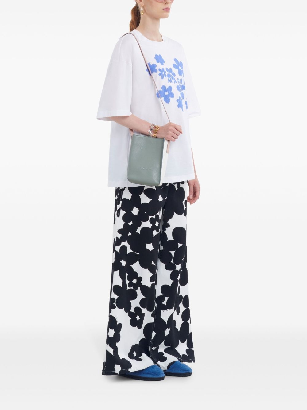 floral-print flared trousers - 2