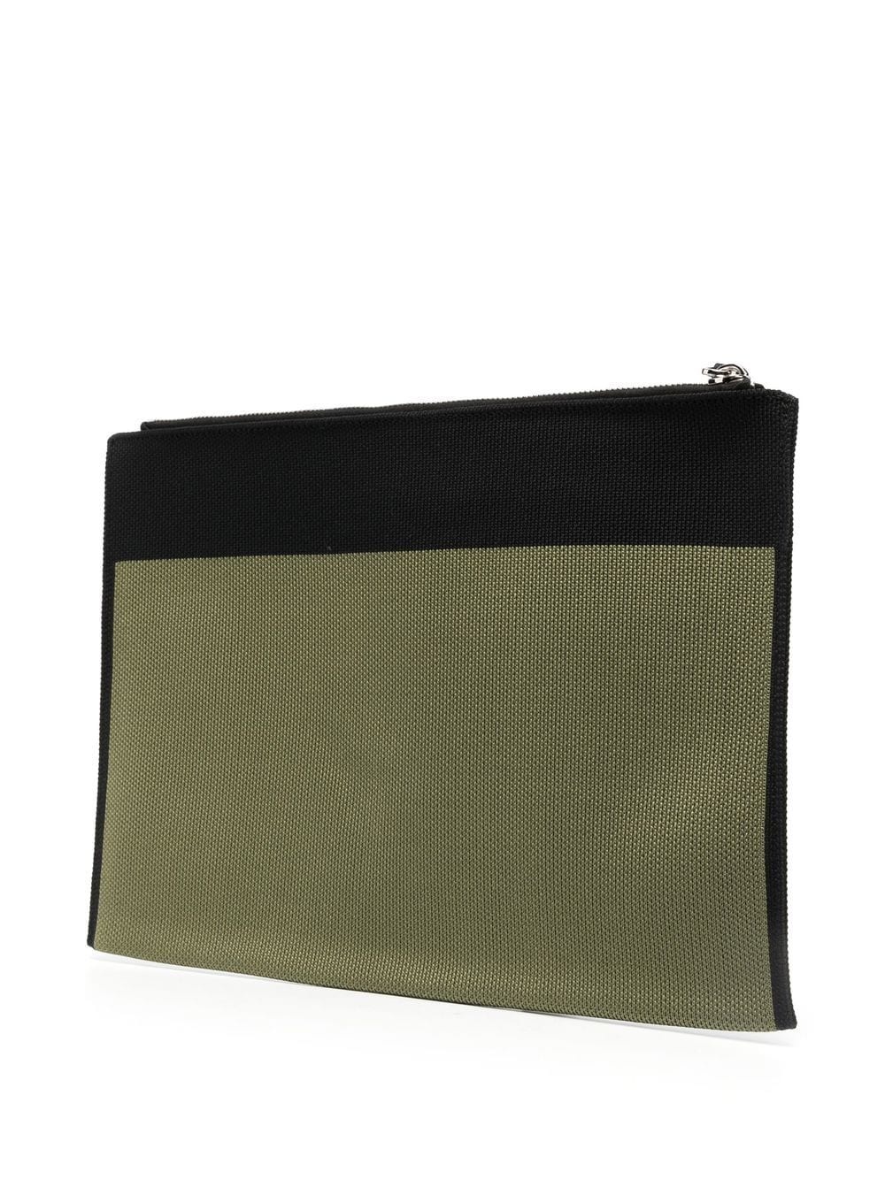 logo-jacquard clutch bag - 3