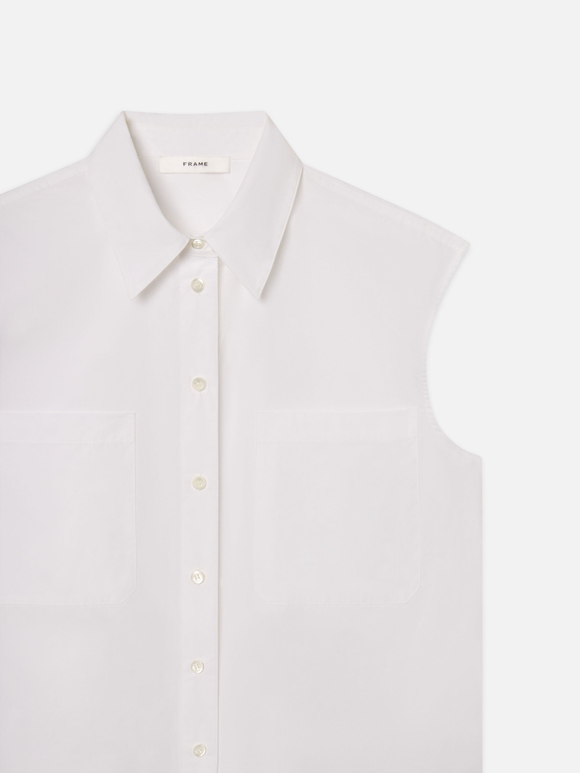 The Sleeveless Shirt Dress in White - 2