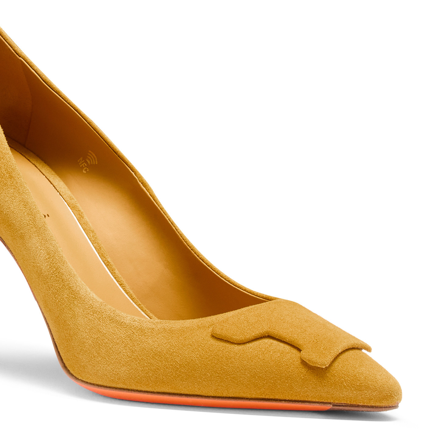 Women's yellow suede high-heel Santoni Sibille pump - 5
