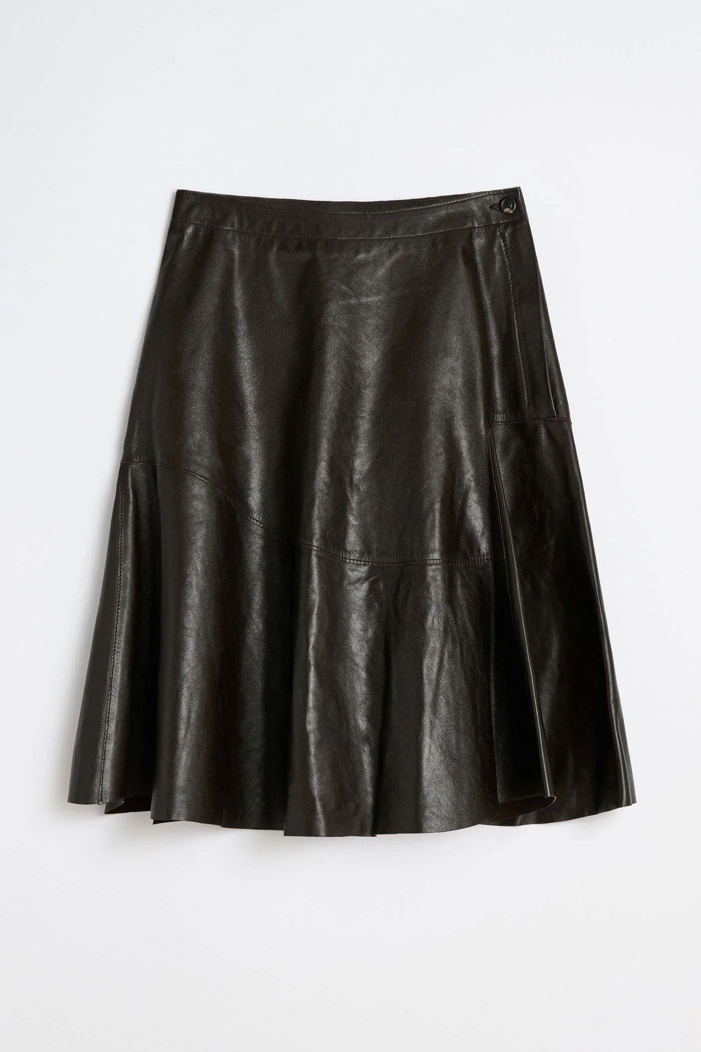 Waltz Skirt Umber Brown Fluid Calfskin - 1