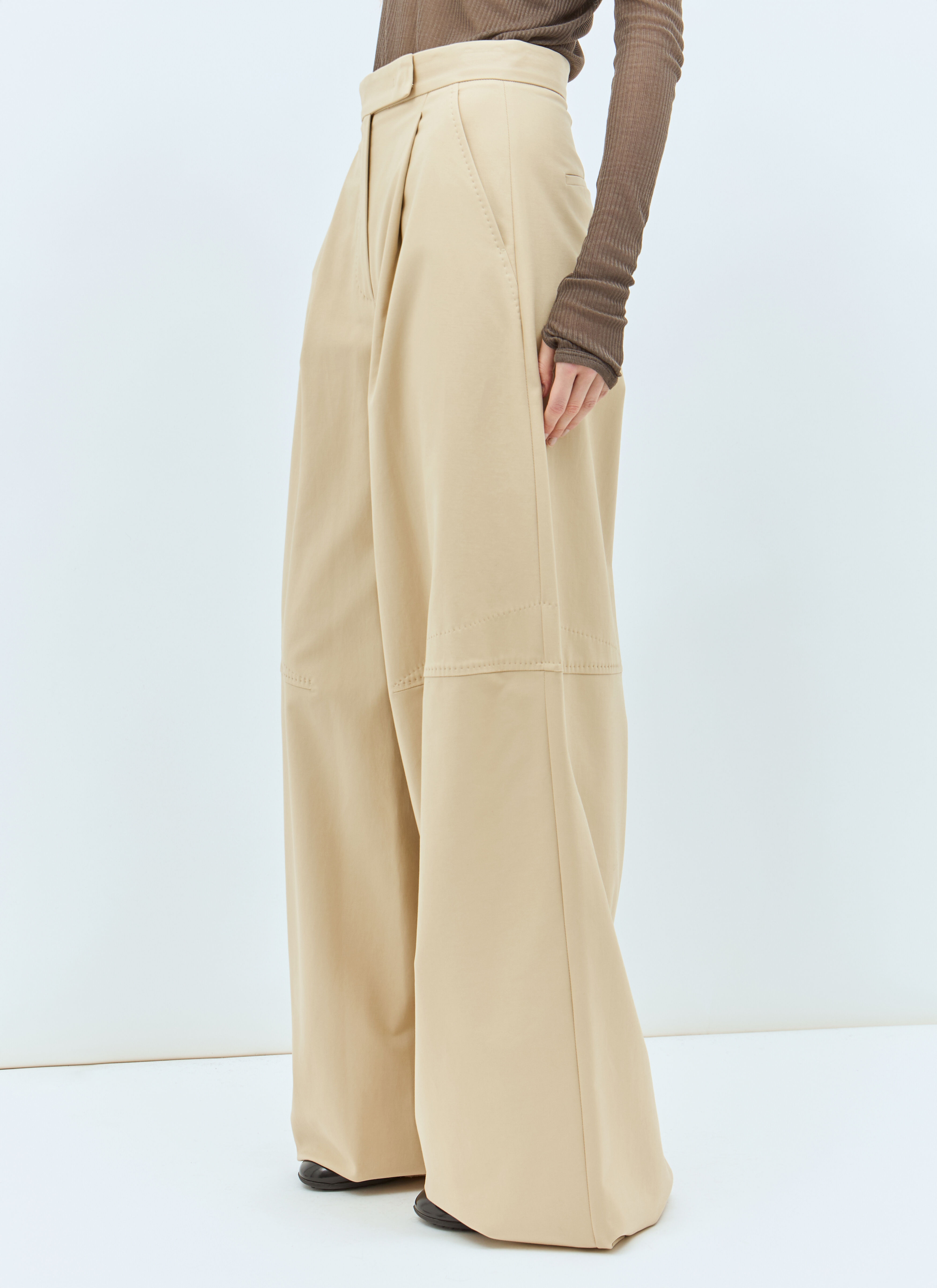 Wide Leg Stretch Pants - 4