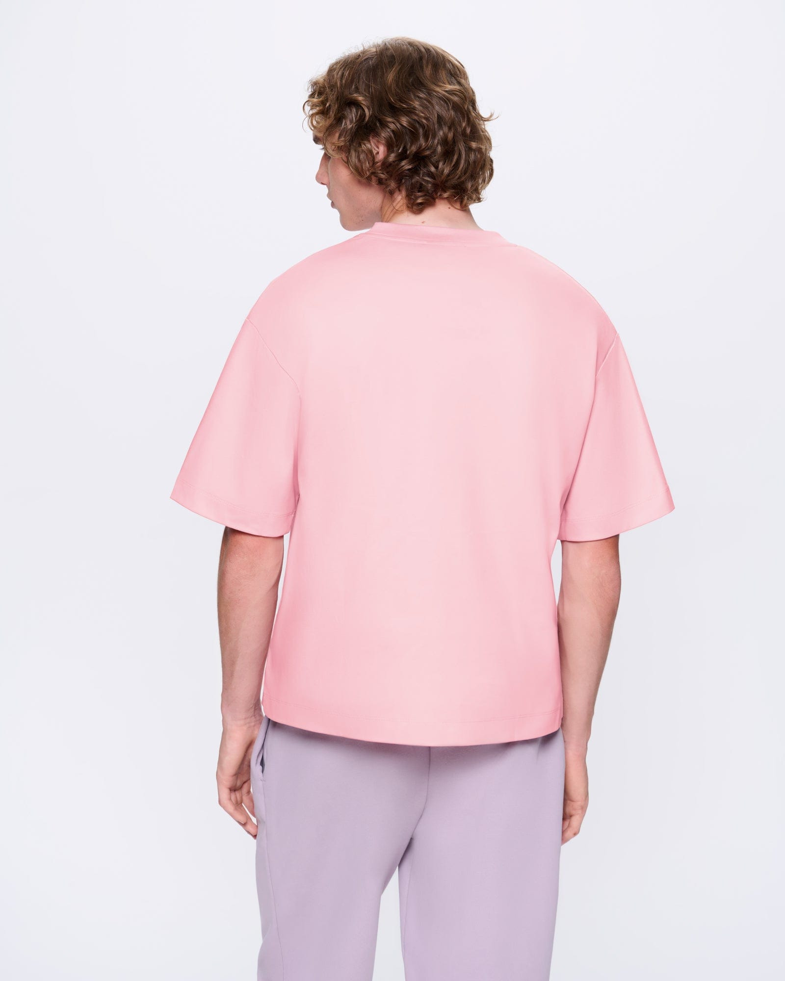 Mens Interlock Oversized T-Shirt - Sakura Pink - 5