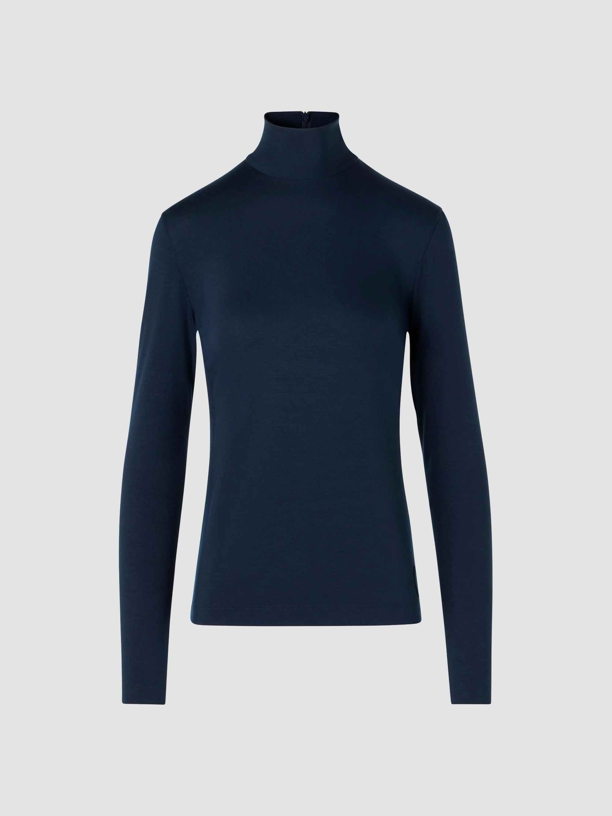 Women's Mock Neck Turtleneck Jersey Top - Navy - 1
