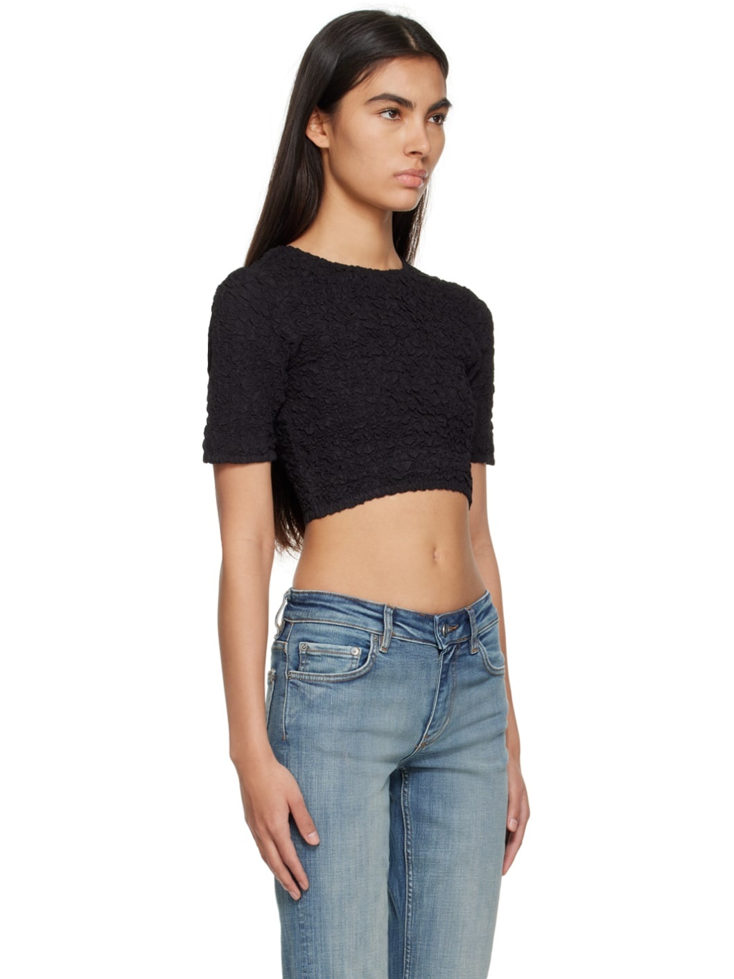 Black Cropped T-Shirt - 2