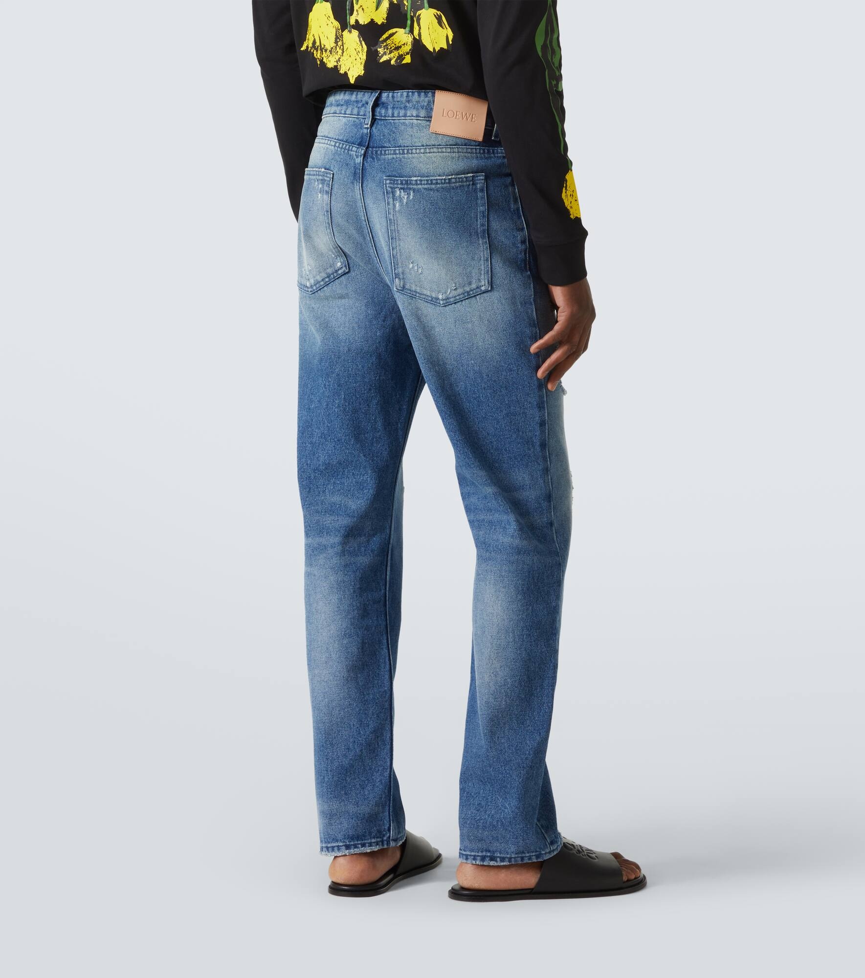 Patchwork straight jeans - 4