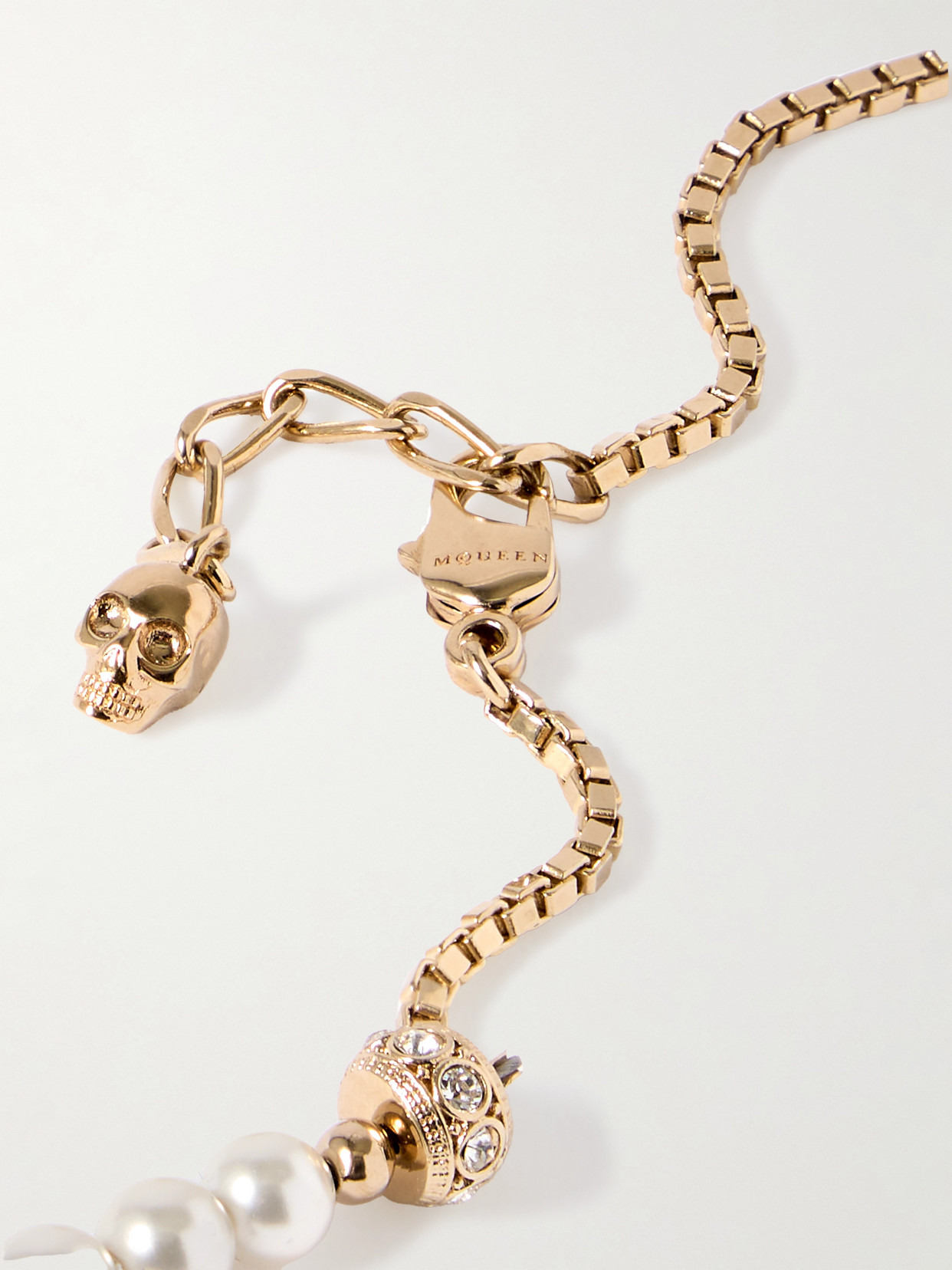 Gold-tone, Crystal And Faux Pearl Necklace - 3