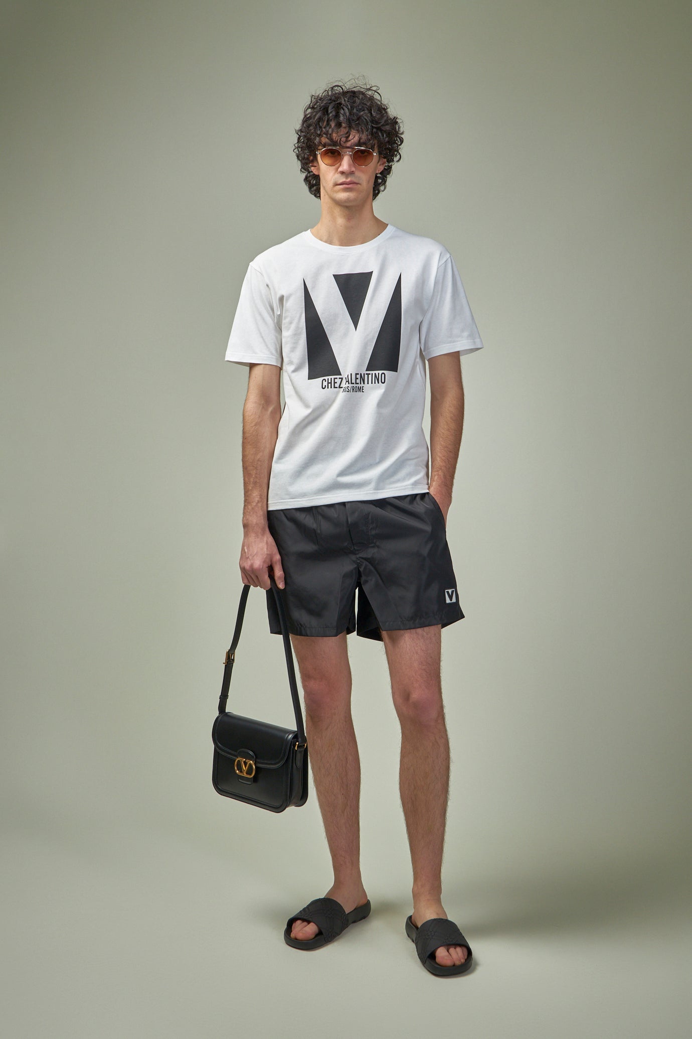 Cotton T-Shirt with Chez Valentino Print - 2