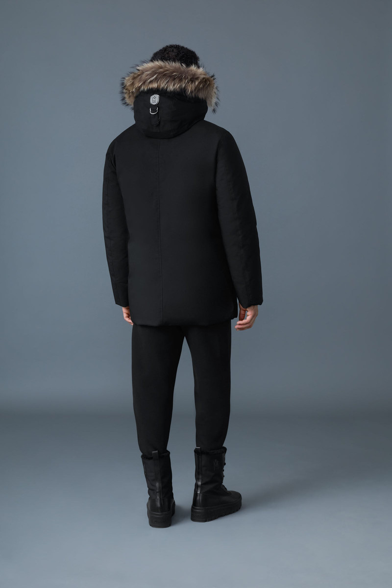EDWARD 2-in-1 down parka with hooded bib and natural fur for men 4