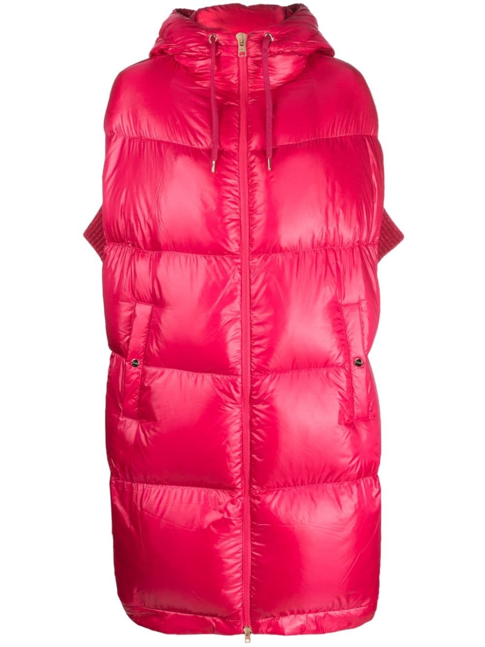 drawstring-hood quilted puffer jacket - 1