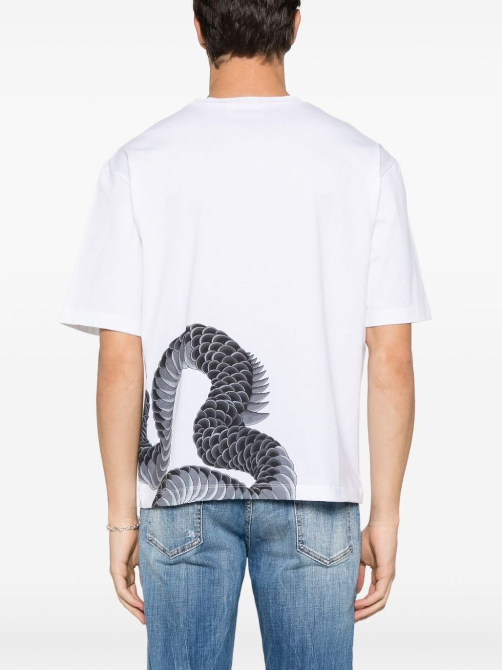 dragon-print cotton T-shirt - 4