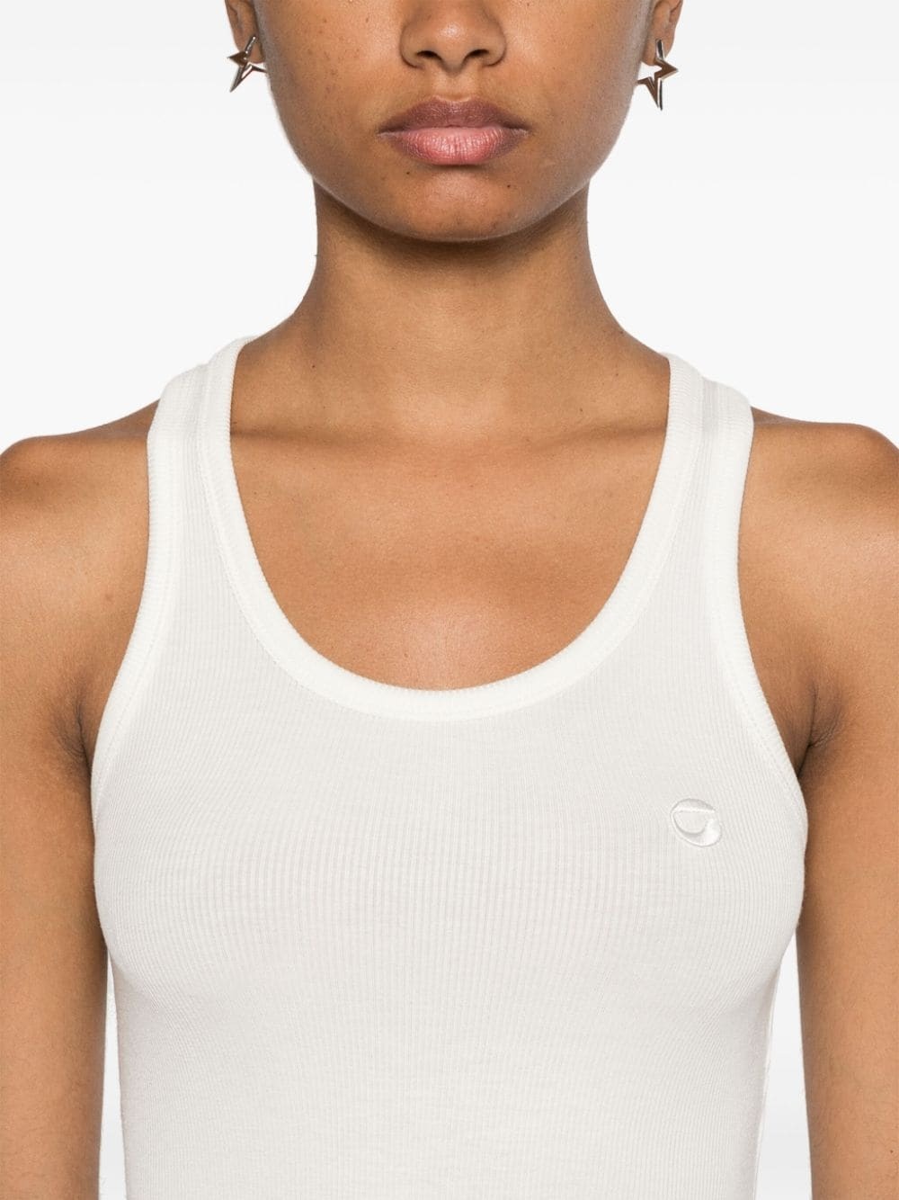 logo ribbed tank top - 5