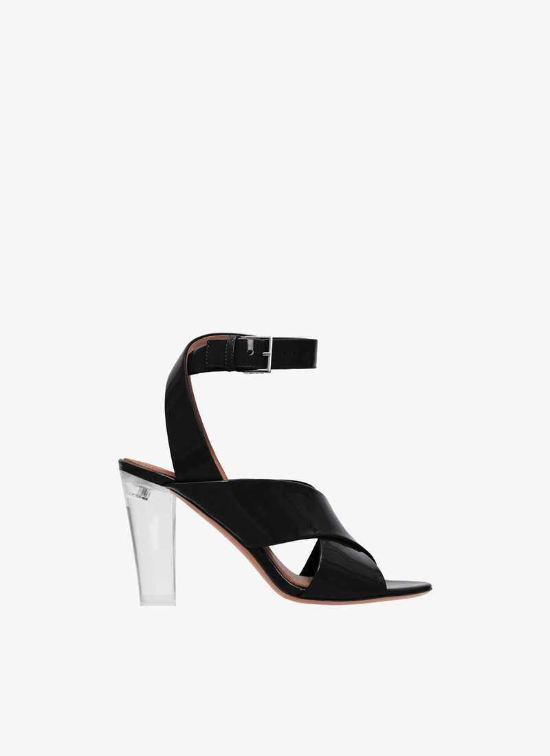 BLOCK HEEL SANDALS IN PATENT CALFSKIN - 1