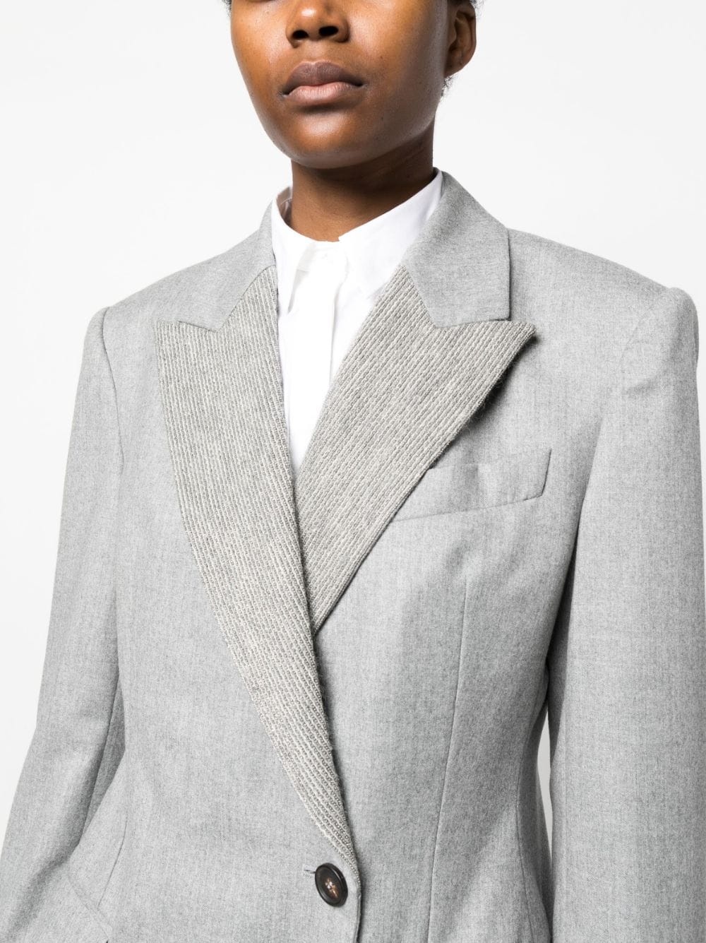 single-breasted button-fastening blazer - 5