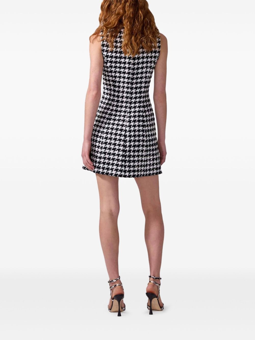 houndstooth-pattern mini dress - 3