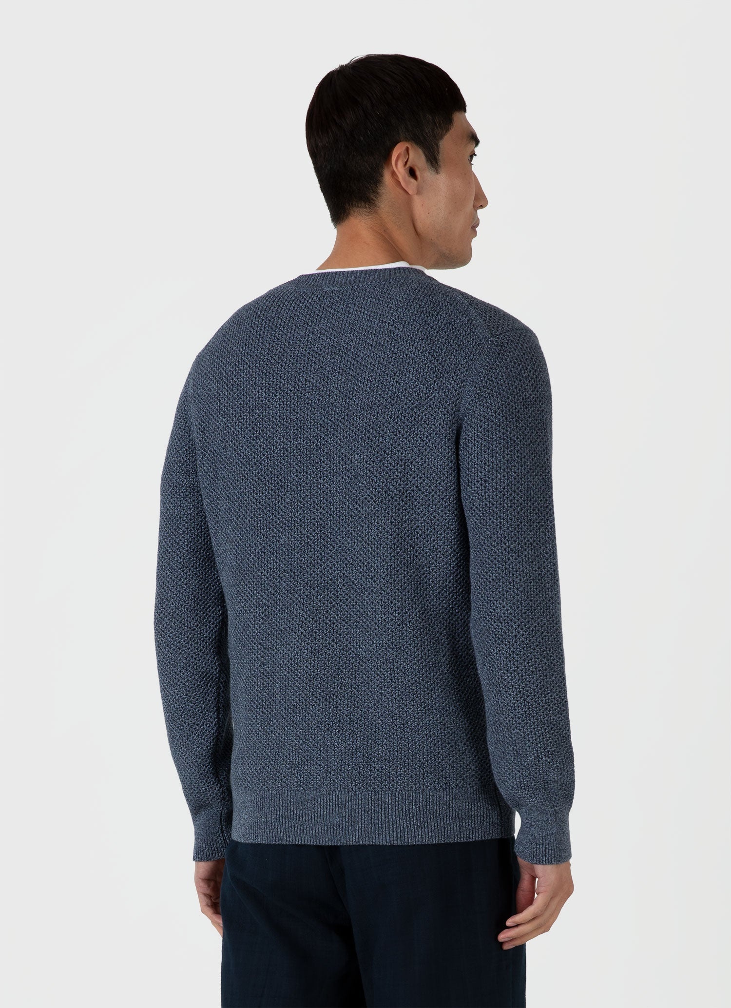 Honeycomb Cotton Crew Neck Jumper - 5