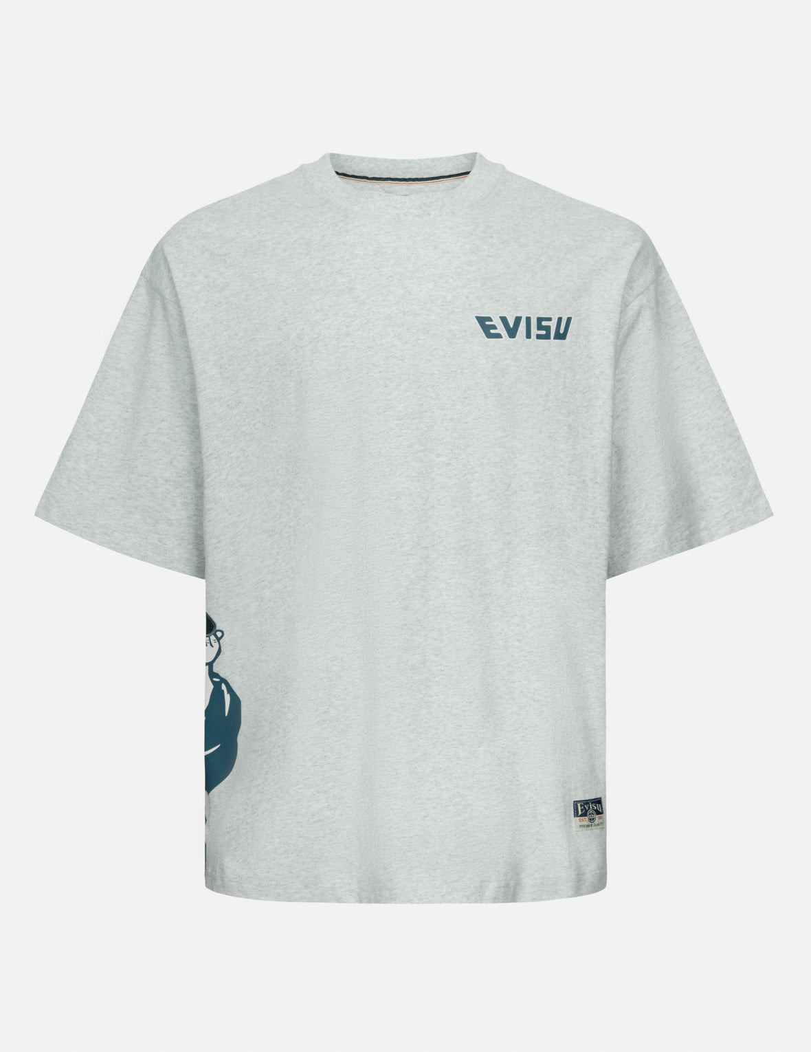 GODHEAD PRINT AND SEAGULL EMBROIDERY LOOSE FIT T-SHIRT - 1