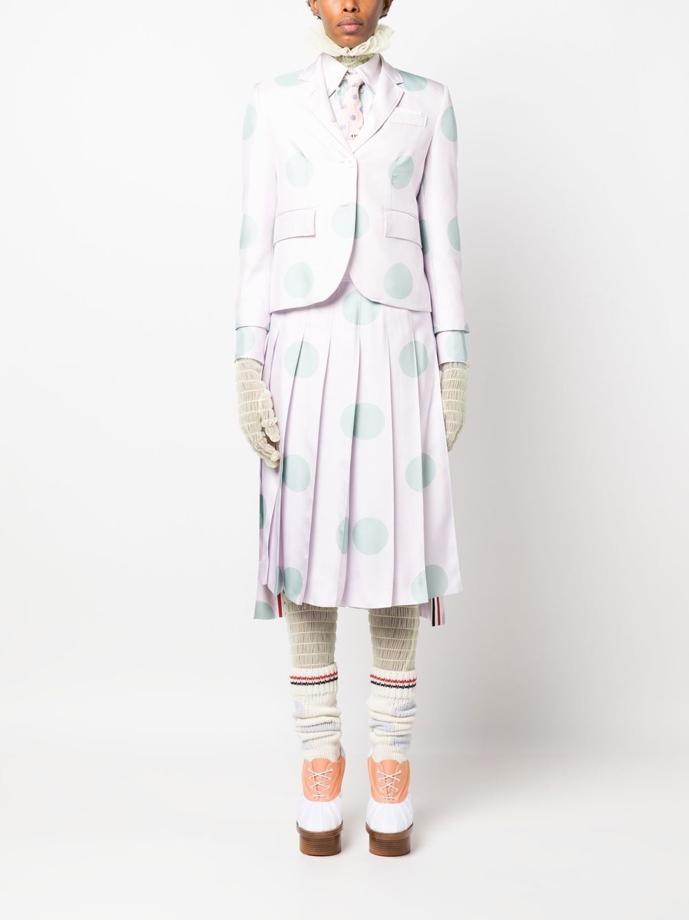 polka-dot silk long-sleeve shirt - 2