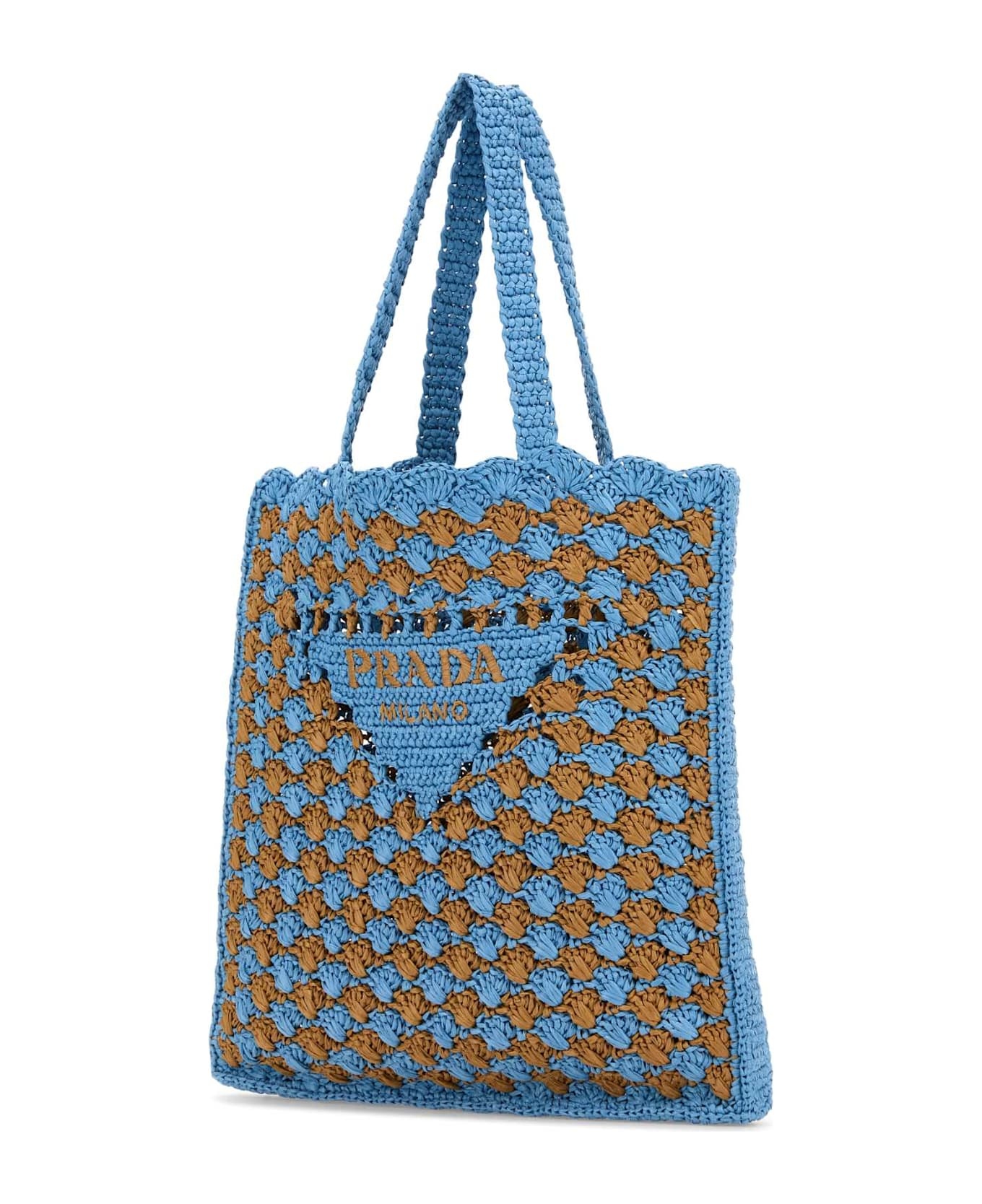 Two-tone Raffia Shopping Bag - 2