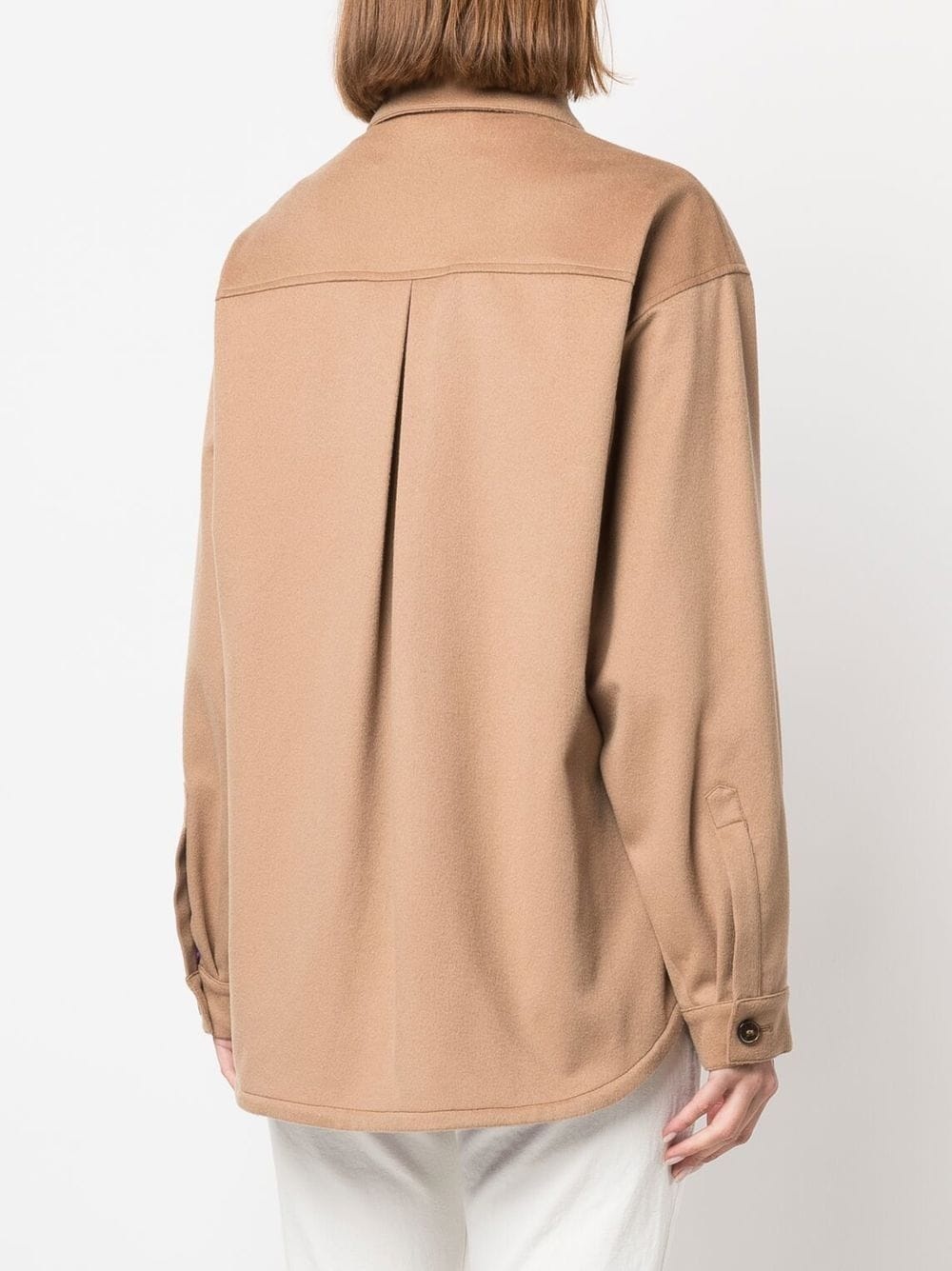LORRIANE Light Camel Cotton Overshirt Jacket - 4