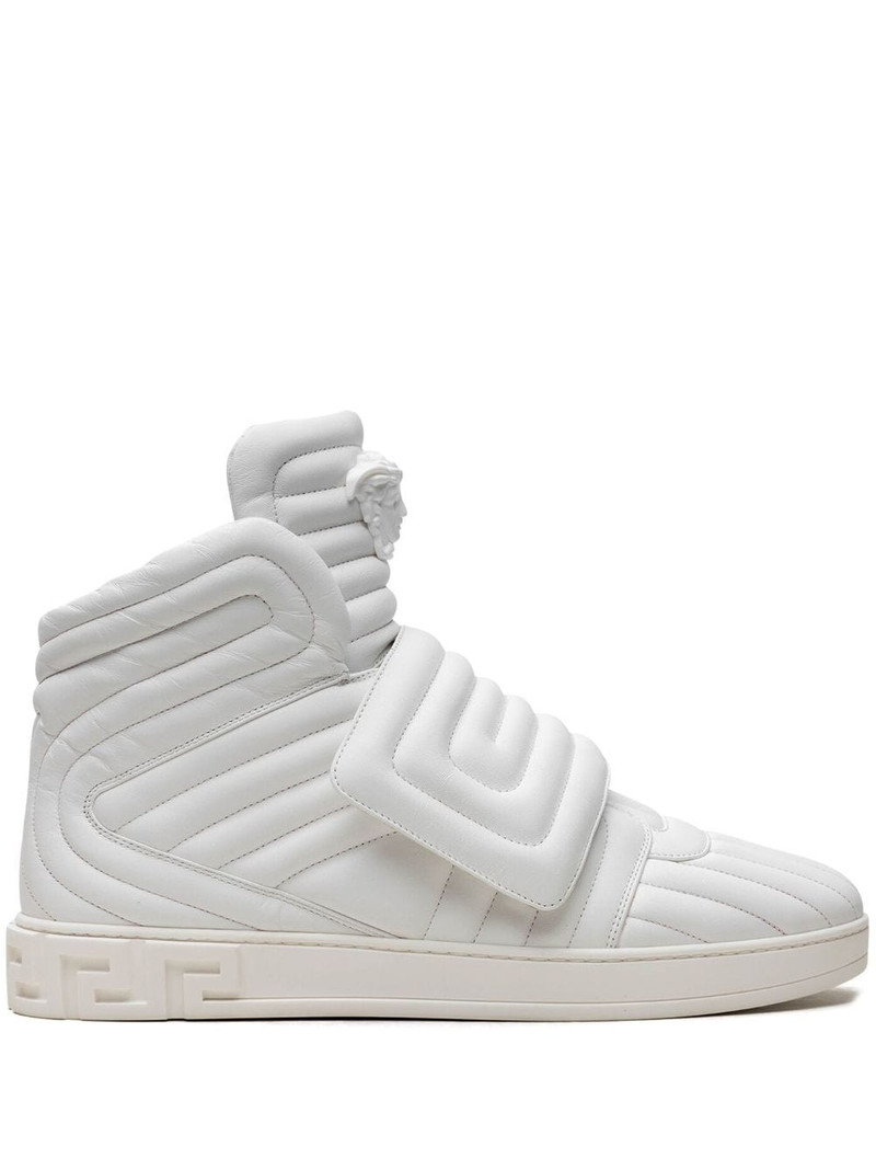 quilted high-top "White" sneakers 1