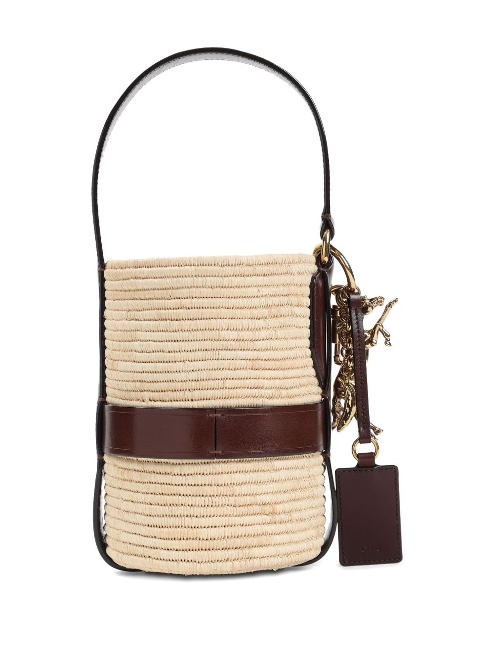 logo raffia shoulder bag - 2