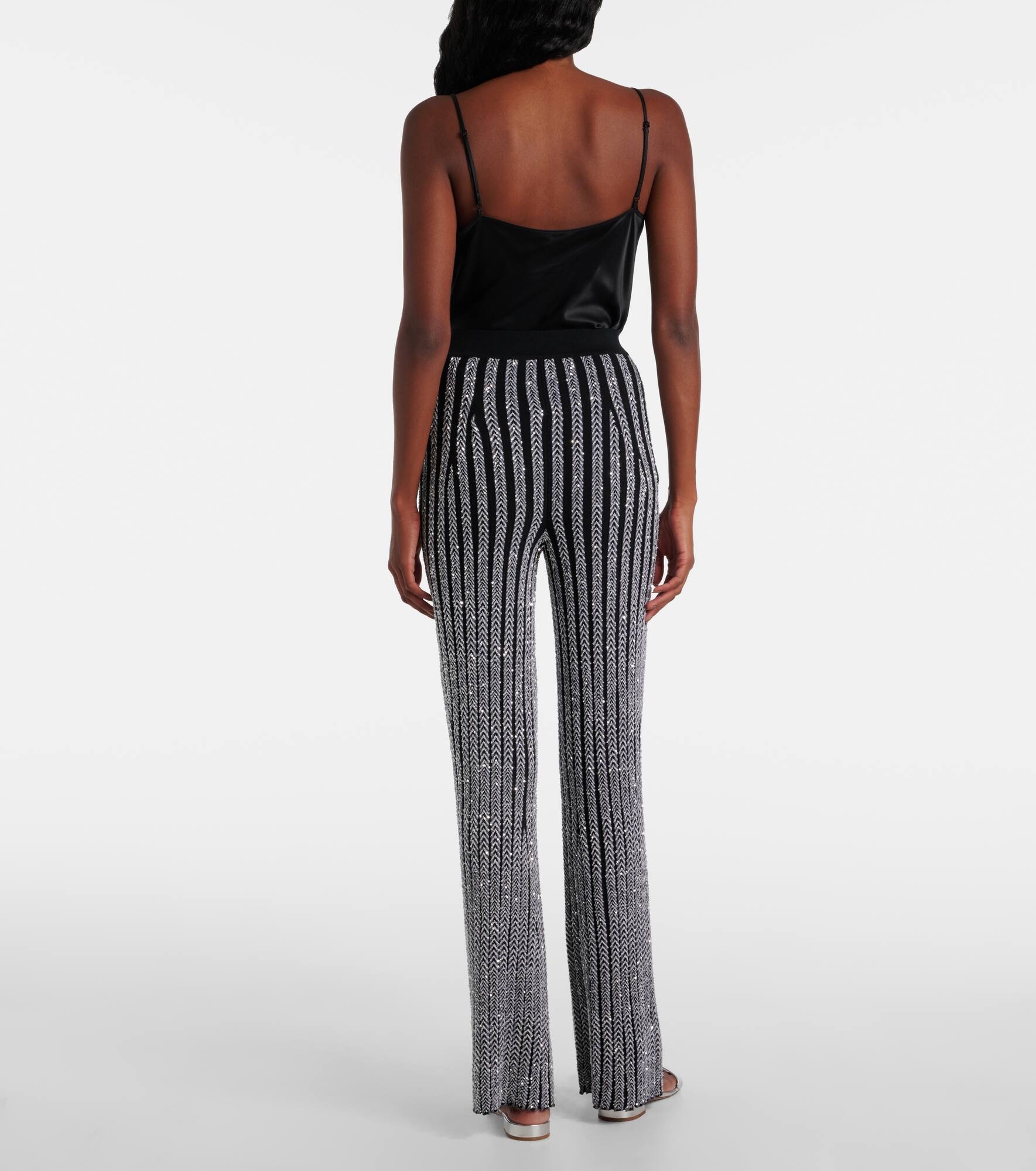 Chevron lamé flared pants - 3