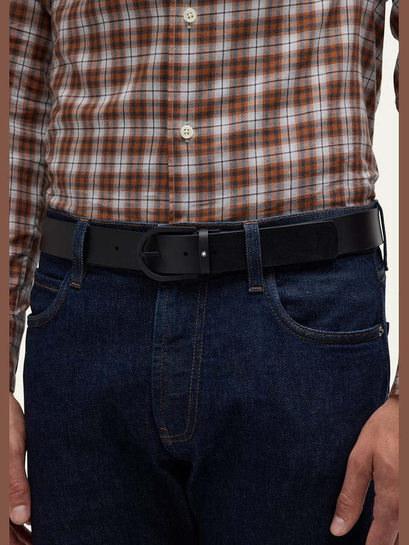 Montblanc Men's Horseshoe-Buckle Extreme 3.0 Leather Belt outlook