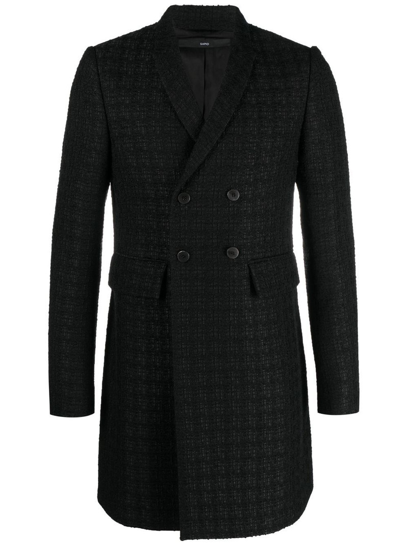 boucle double-breasted coat 1