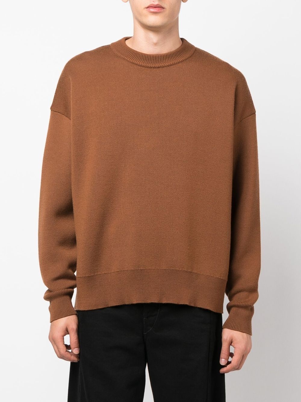 intarsia palm crew neck jumper - 1