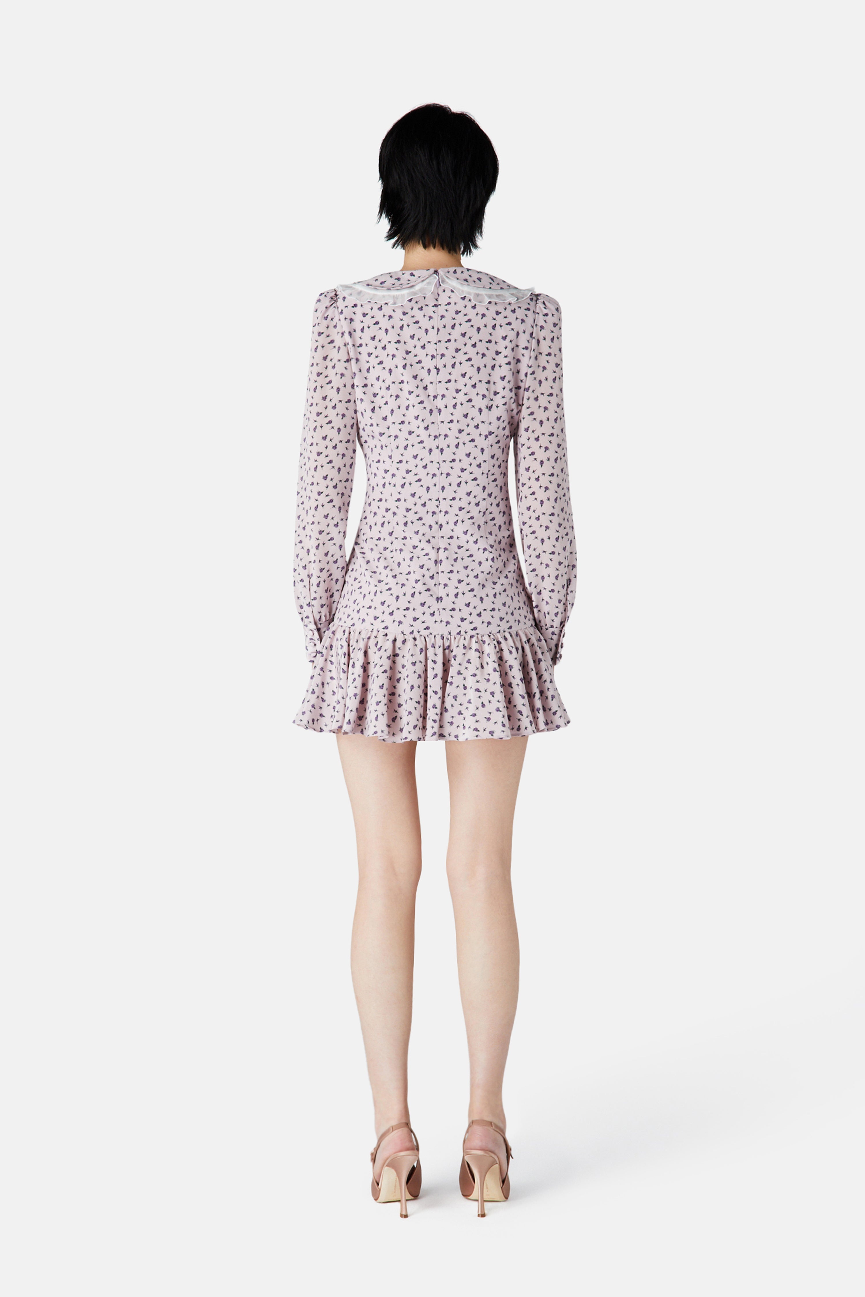 SMALL ROSE PRINT MINI DRESS - 4