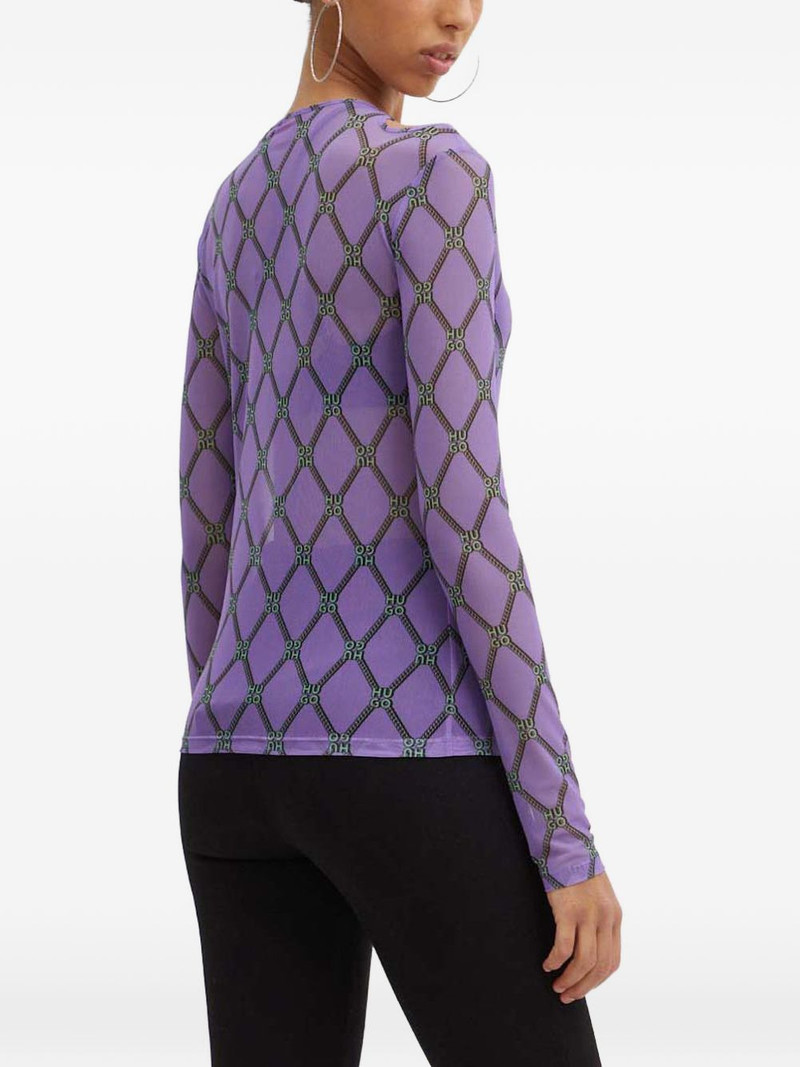 HUGO cut-out chain-print top outlook