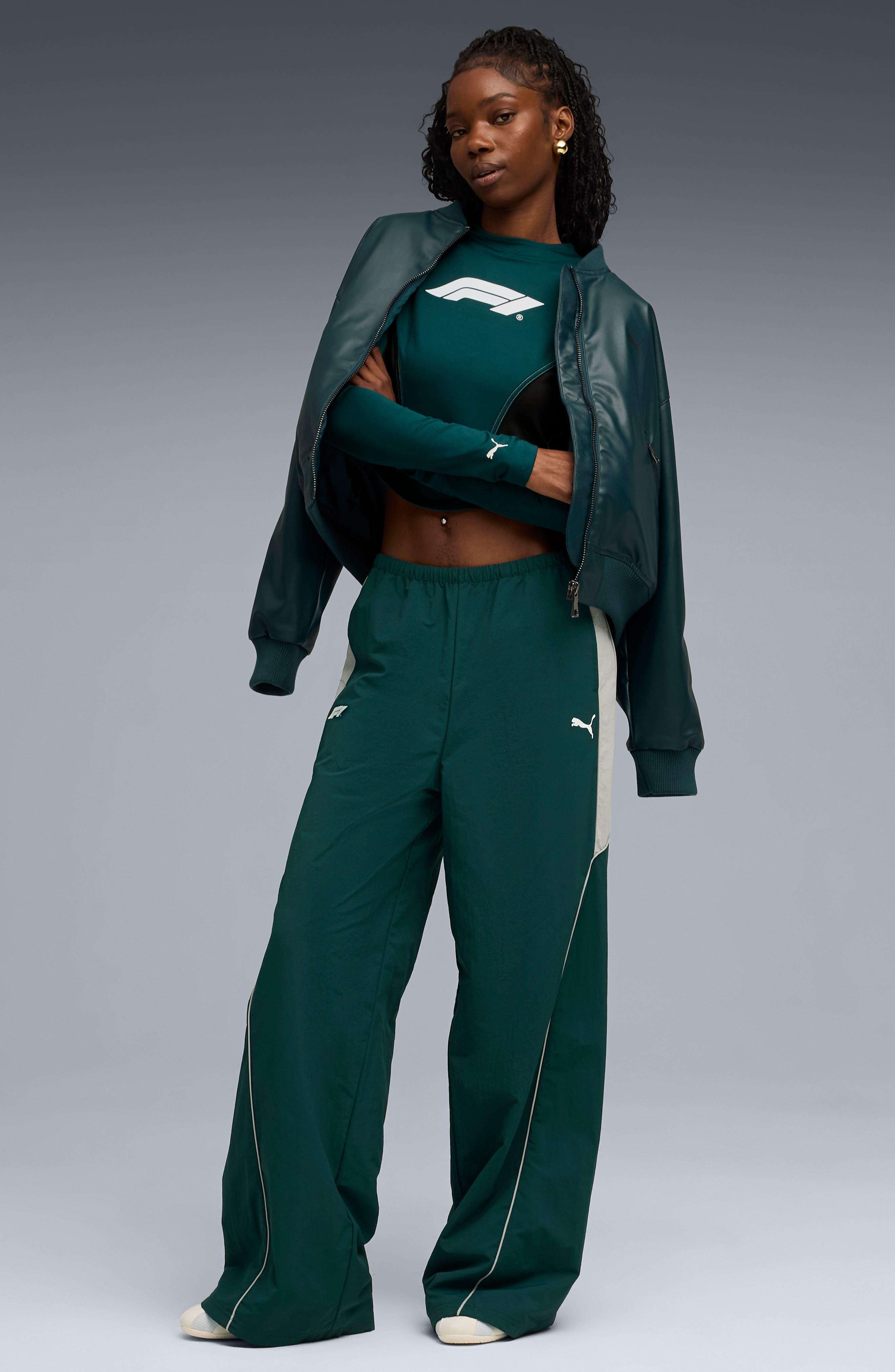 PUMA Formula 1® Long Sleeve Racing Top in Green Terrain at Nordstrom - 5
