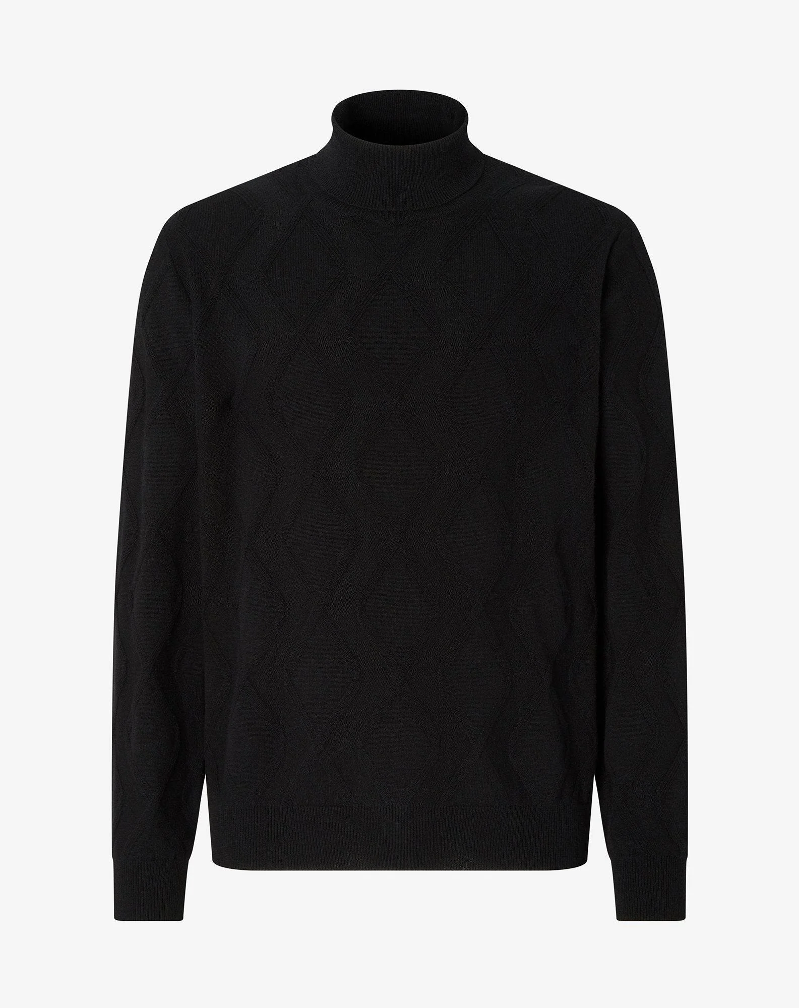 Black wool and cashmere mock turtleneck - 1