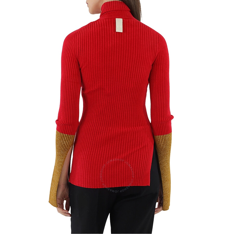 Moncler Ladies 1952 Turtleneck Contrast Cuff Sweater - 6