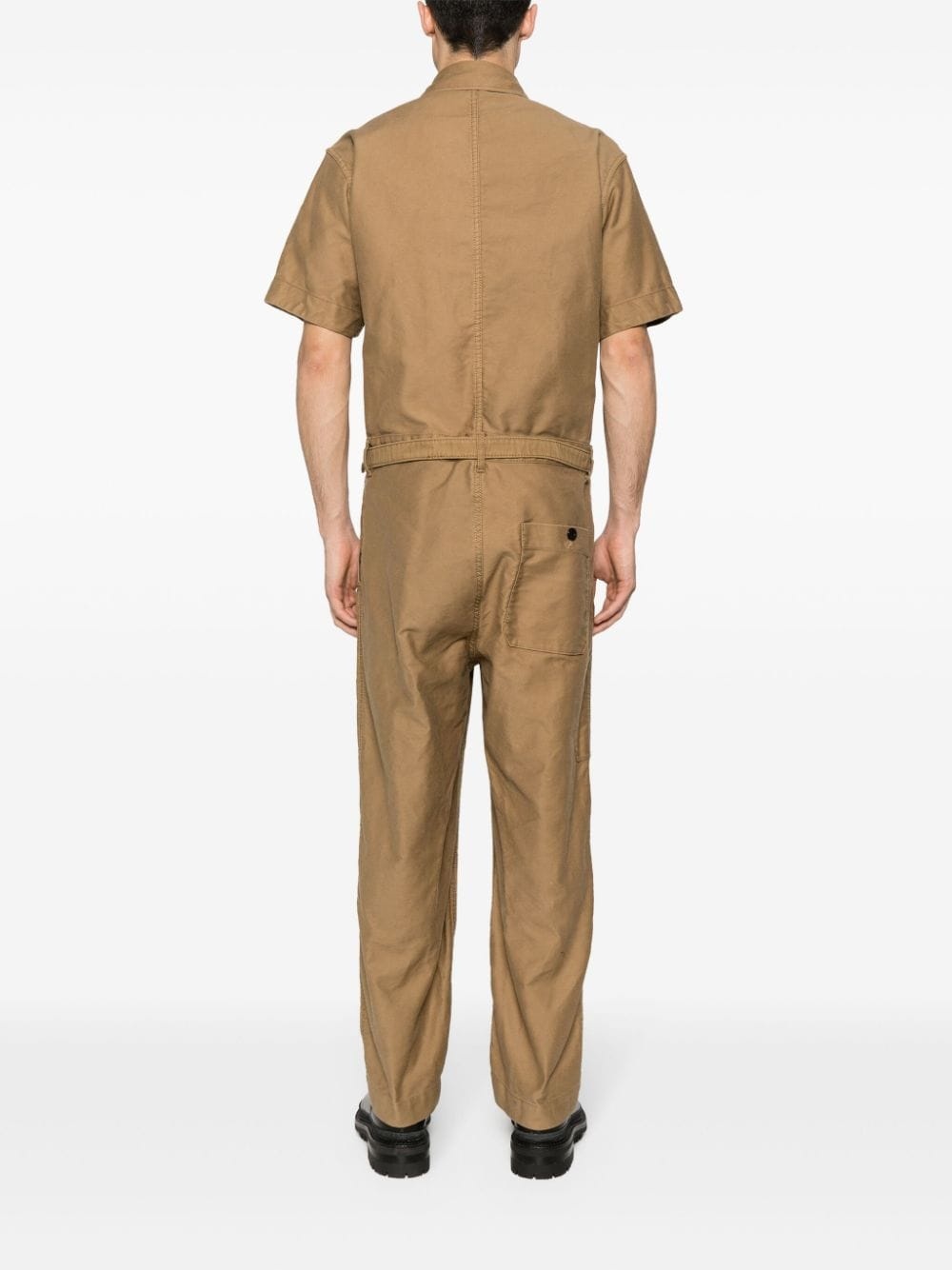 classic-collar belted jumpsuit - 4