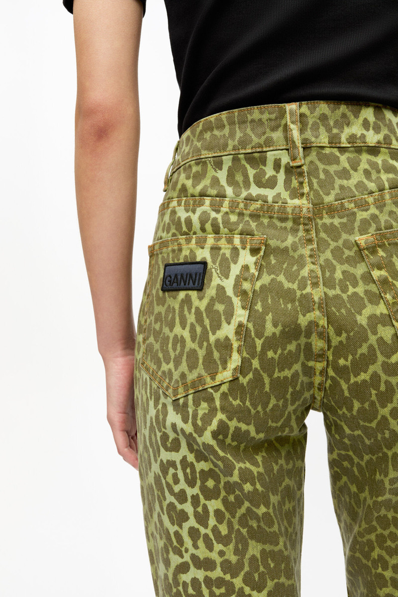 GREEN LEOPARD BETZY CROPPED JEANS 5