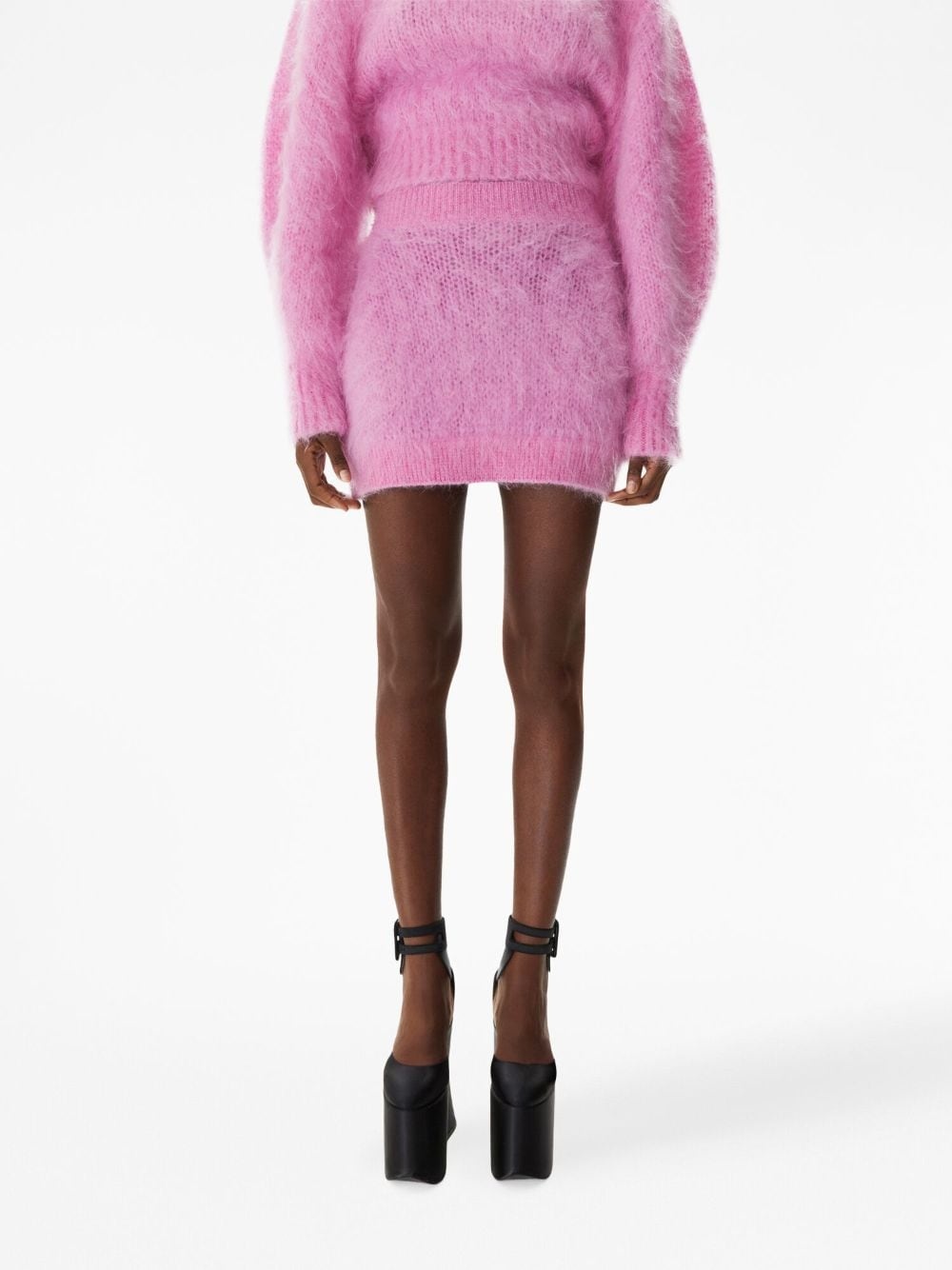mohair-blend mini skirt - 4