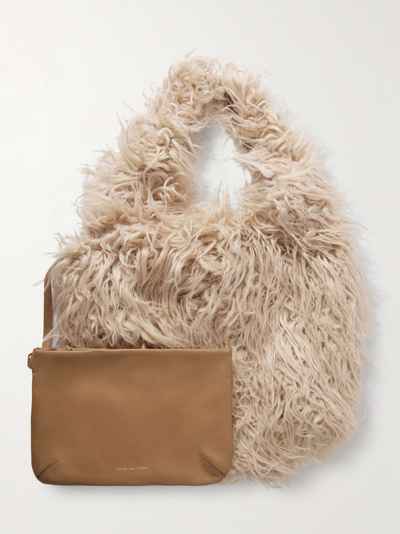 Faux shearling shoulder bag - 6