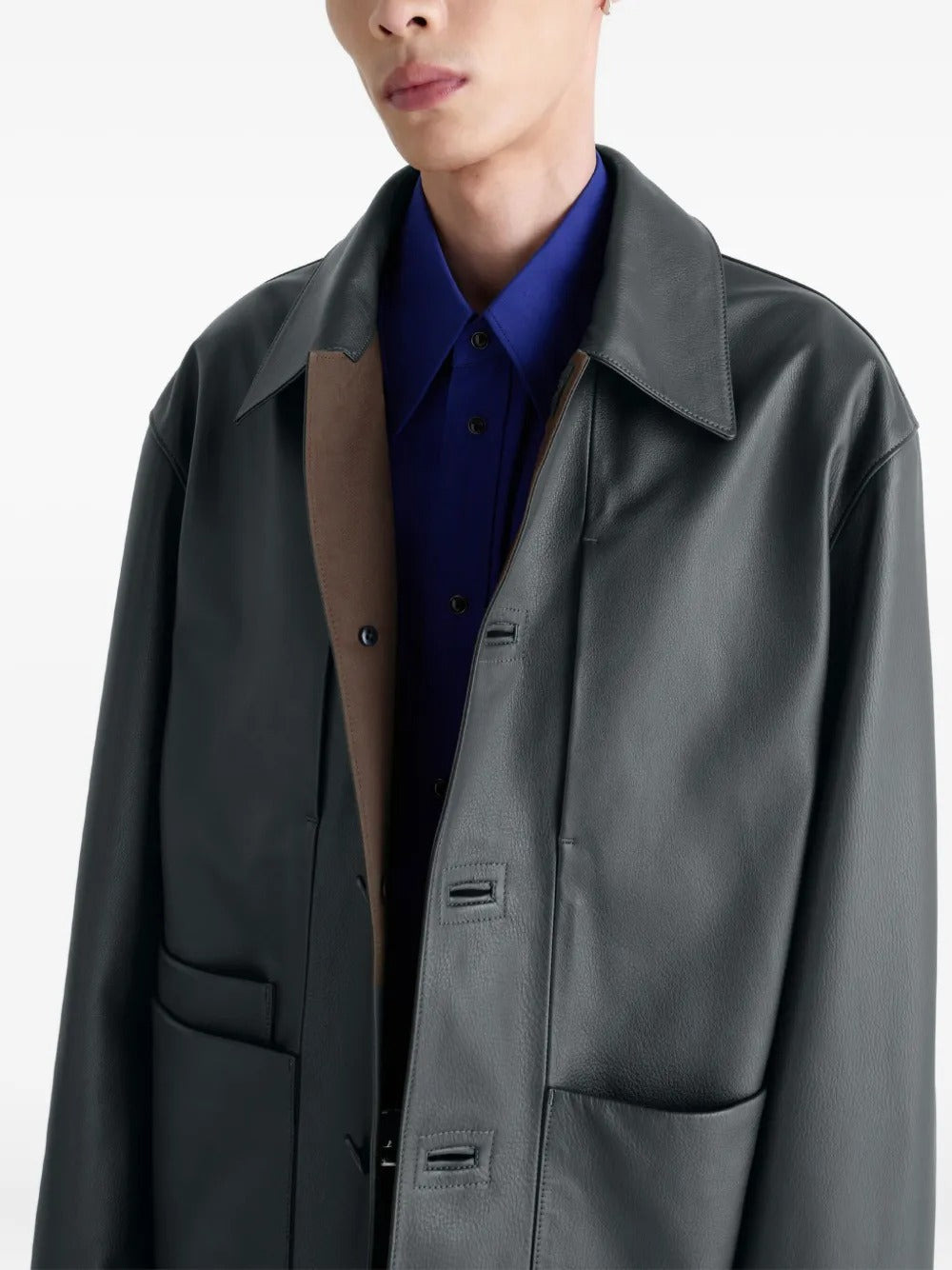 LEMAIRE - Men Leather Workwear Jacket - 4