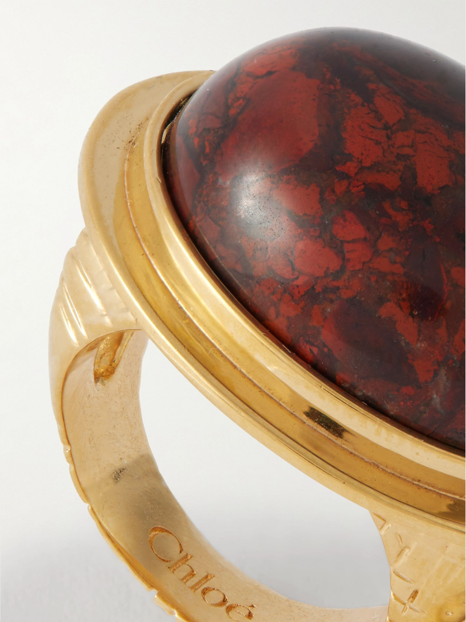 Gold-tone jasper ring Gold - 4