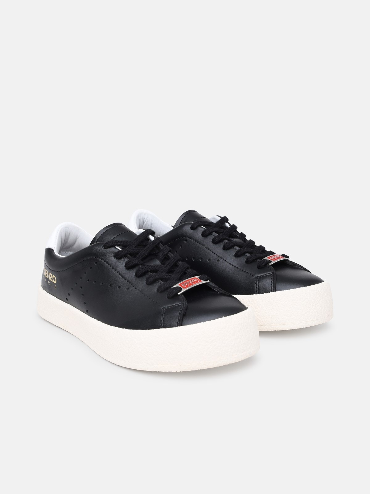 KENZO BLACK LEATHER SNEAKERS | lungolivigno | REVERSIBLE