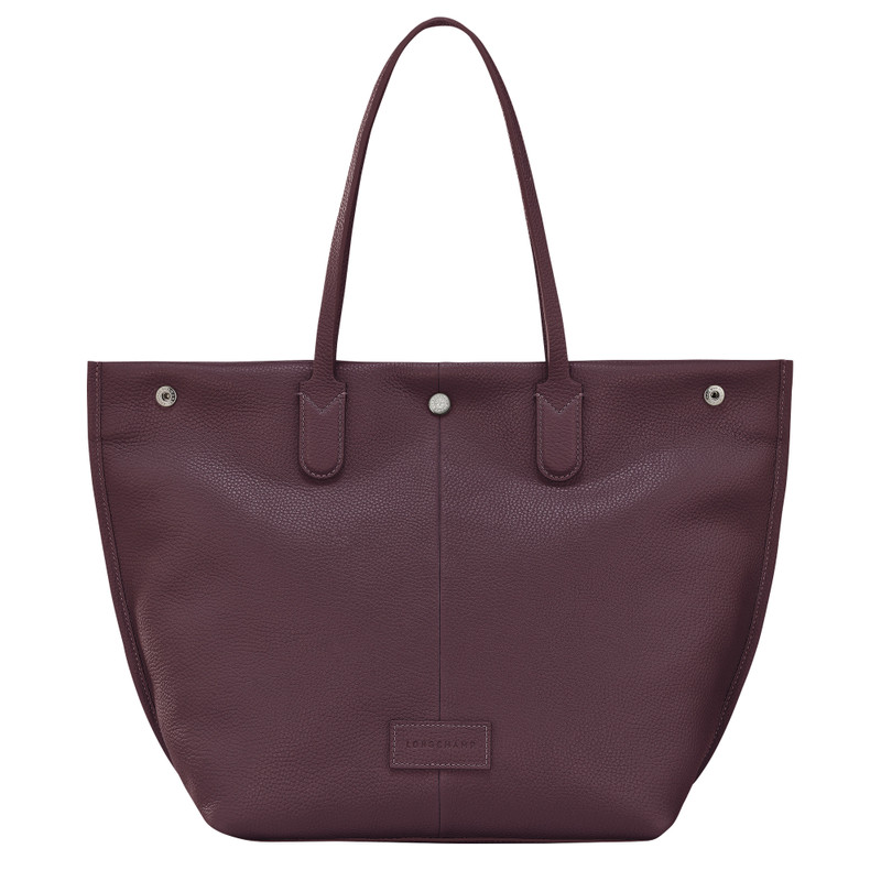 Essential L Tote bag Eggplant - Leather 1