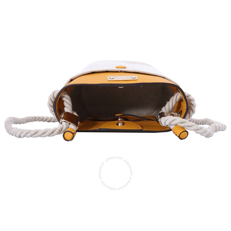 Chloe Ladies Sunflower Yellow Small Key Bucket Bag - 5
