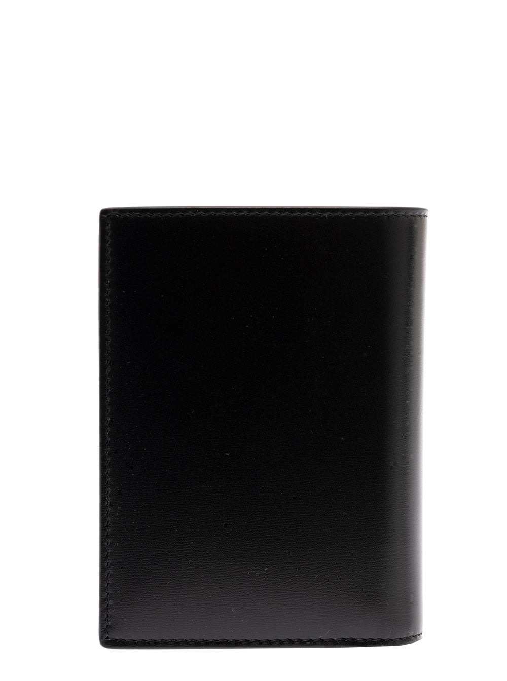 Saint Laurent Men Black Leather Wallet With Ysl Metal Logo Man - 2